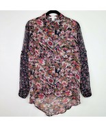 Band of Gypsies Floral Mixed Print High Low Boho Blouse Top Shirt Size X... - £5.51 GBP