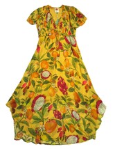 NWT FARM Rio Fruit Lovers Maxi in Yellow Tropical Print Smocked Dress L - $160.00