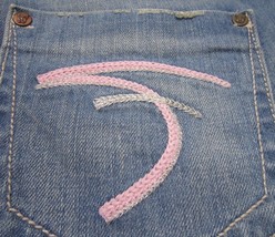 NWT $178 Frankie B Chain Prepster Pink/Silver F Pocket Flare Jeans size ... - £39.90 GBP