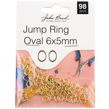 John Bead Jump Ring Oval 6x5mm 98/Pkg-Gold 1401168 - $10.93 CAD
