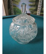 COVERED GLASS CLEAR ROSES CANDY DISH BOWL CUT GLASS 10 X 7&quot; ORIGINAL - €47,27 EUR