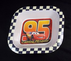 Pixar Cars heavy melamine bowl Lightning McQueen 95 Checkerboard rim - £3.53 GBP