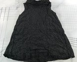 Sun Kim Tank Dress Womens Medium Black White Pinstripe Pockets Structure... - $59.39