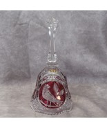 Cardinal Bird Large Bell Hofbauer Bleikristall Ruby Red 8&quot; Crystal - $11.75