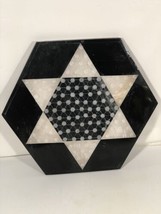 Multi Stone Marble Chinese Checkers Board Hexagonal 13” x 15&quot; Game Board... - $89.09