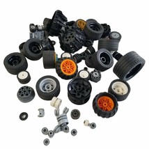 LEGO Wheels Tires Rims Pieces Parts Bulk Lot 52 Assorted Sizes Legos Rub... - £31.41 GBP
