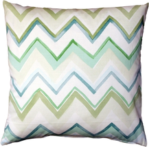 Pacifico Stripes Green Throw Pillow 20X20, Complete with Pillow Insert - £50.31 GBP