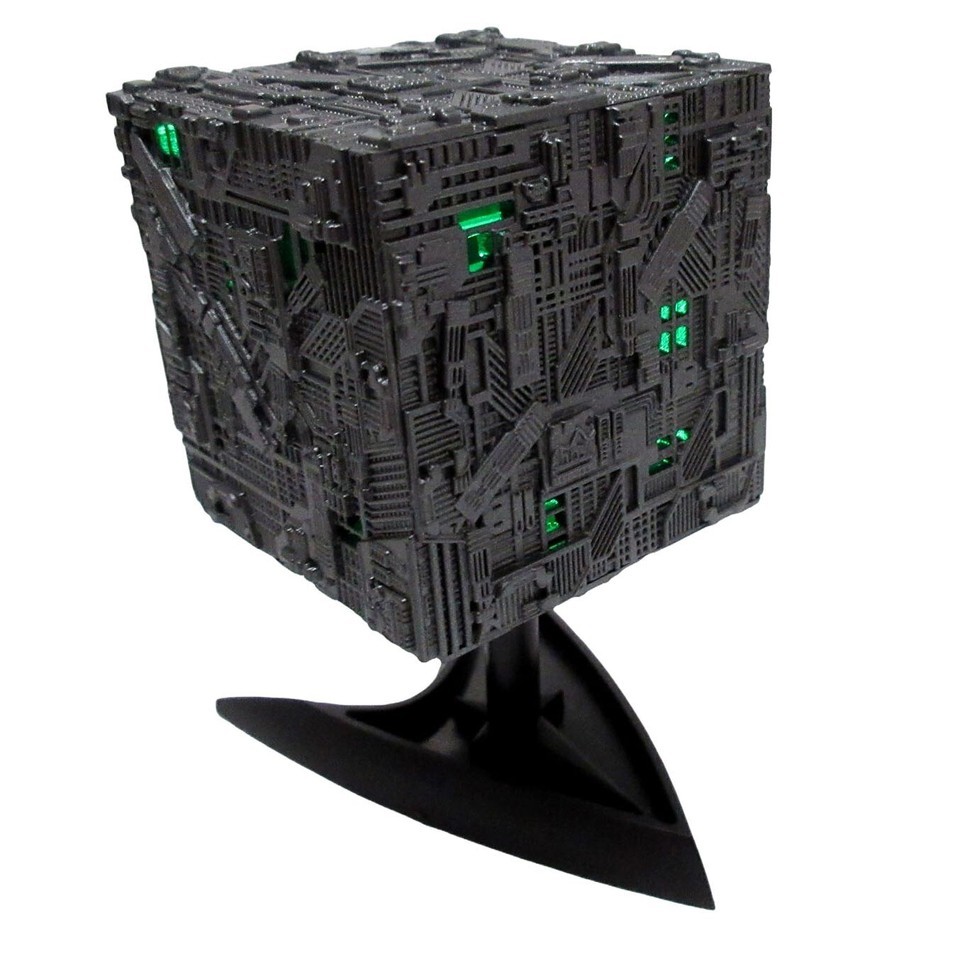 Model Borg Cube Lights + Makes Sounds Star Trek Next Generation Ship - S... - $16.95