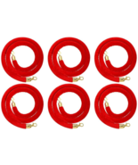 6 pack- Red Velvet Rope Crowd Control Gold Hooks No Stanchion Party Carp... - $34.60