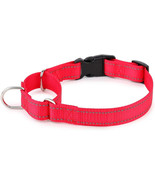 Martingale Reflective Dog Collar Adjustable Safety Nylon For Medium Dogs Red - $9.85
