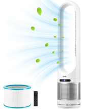 VEVOR Tower Fan Bladeless, 15.4ft/s Velocity, 80° Oscillating 8-Speed Fans - $115.90
