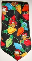 Garfield Santa Christmas Neck Tie Lights Holiday Whimsical Colorful Holiday  - £20.00 GBP