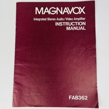 Magnavox FAB362 User Manual For Integrated Stereo Audio Video Amplifier, Vintage - $8.79