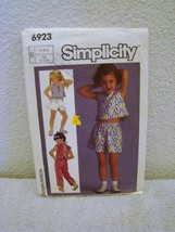 Simplicity #6923 - Girls Tops &amp; Pull-On Pants/Shorts - Sz 2,3,4 - Uncut Pattern - £3.13 GBP