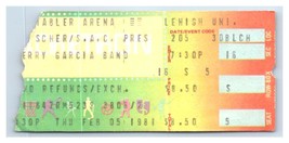 Jerry Garcia Band Concert Ticket Stub February 5 1981 Lehigh University PA - £43.14 GBP
