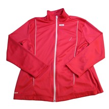 Reebok Jacket Womens XL Red Play Dry Track Full Zip  Lightweight Athleti... - $25.62