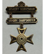 CIRCA 1919, WWI, ARMORY MARKSMAN / SHARPSHOOTER BADGE, HALLMARKED, NAMED - £104.73 GBP