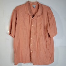 Mens Breakwater 100% Linen Button Front Shirt Size XL Light Orange - $19.49