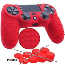 Playstation 4/SLIM/PRO Studded Silicone Cover Controller Skin Grip Set, Red - £15.74 GBP