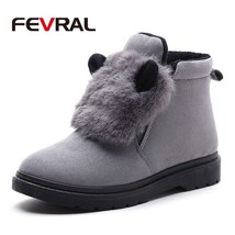 FEVRAL New Winter Woman Boot  Warm Plush Snow Boots  Rubber Platform Ankle Boot  - £41.97 GBP