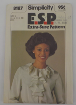 70&#39;S SIMPLICITY PATTERN #8187 MISSES RUFFLED BLOUSE WOMENS SZ U 16-20 UN... - £9.83 GBP