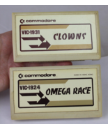 Commodore VIC 20 Cartridge game lot x2 VIC-1931 Clowns VIC-1924 Omega Race - $500.97 MXN