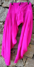 Pink Silk Indian Salwar Pants for Women Harem Boho Vintage Trousers XS S... - £8.13 GBP