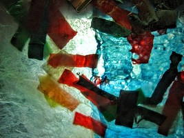 Blue abstract art,Light abstract blue,Recycled plastic abstract,Sea blue... - $117.84 MXN