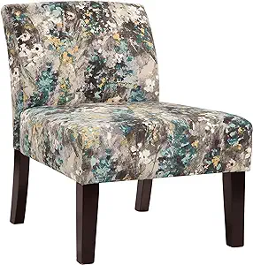 Avington Armless Slipper Chair, Wonderland Grey And Aqua - $249.99