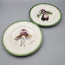Vintage Alfred Meakin Plates French Costumes 18th Century EUC Embossed Grapes - £15.32 GBP