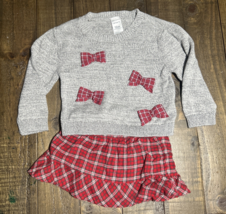 Carters Winter Plaid Outfit Baby Girl Skirt and Sweater 12MO, Pre-Owned - $12.00