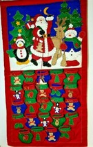Embroidered Velvet Santa Reindeer Penguin Stocking Advent Calendar Wall ... - $26.72