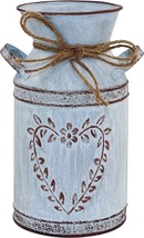 Ttdayup Rustic Shabby Chic Vase For Flower - Galvanized Finish Milk, Light Grey - £33.85 GBP