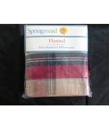 2 NOS Springmaid CAMDEN PLAID Yarn-Dyed Cotton FLANNEL 22&quot; x 30&quot; PILLOWC... - £14.15 GBP