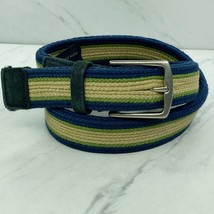 Banana Republic Thick Woven Striped Belt with Blue Suede Trim Size 28 Mens - $16.82