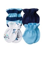 Gerber Baby Boy Mittens, Size 0-3M, Qty 4, Puppies, Stripes and Solid - £6.99 GBP