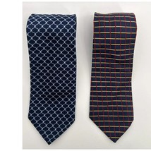 Vintage Lot of 2 Brooks Brothers Makers Ties Blue Geometric 3.5” Wide 57... - $60.57