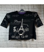 Liz &amp; Me Paris Eiffel Tower Shirt Womens 4XL 3/4 Sleeve T-Shirt Sequins ... - $40.73 CAD