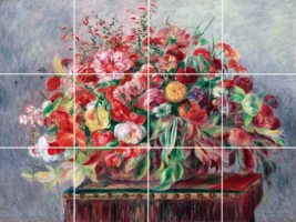 corbeille de fleur bouquet of flower August Renoir ceramic tile mural backsplash - £47.46 GBP+