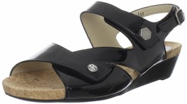 Ros Hommerson Women&#39;s Quinn Slingback Sandal Black Patent 5.5 M US - $26.96