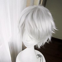 Tokyo Ghoul Ken Kaneki Cosplay wig, Men Silver white short wig with Fringe  - £60.62 GBP