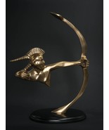 Handcrafted Brass Teer Kaman with MEN Sculpture - A Majestic Archery Ens... - £152.18 GBP