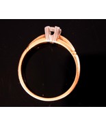 Vintage Solitaire Engagement Ring 14k gold setting size 5 white gold set... - $295.00