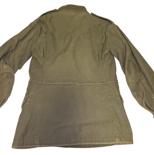 Vintage 70s US Army M-65 Field Jacket Olive Drab Distressed Faded Military Coat image 8
