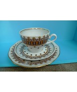 Vintage USSR Latvia RIGA RPR Arija Cup Saucer Plate Set porcelain orname... - £24.47 GBP