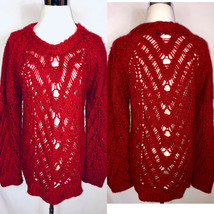 IRO Melacy Oversized Merino Wool Long Red Sweater Sz L FR40 Pullover Dis... - £47.07 GBP
