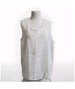 Caroline Rose Linen Women&#39;s Ivory Essential Basic Knit Jersey Tank Top S... - $37.39