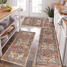 Bsmathom Farmhouse Kitchen Rugs Sets 3 Piece With Runner, Non Slip Kitchen Rugs - £38.88 GBP