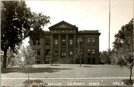 RPPC Le Mars Iowa IA Plymouth County Court House UNP Postcard - $29.09