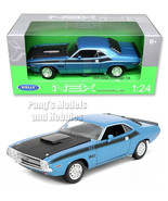 1970 Dodge Challenger  T/A 1/24 Scale Diecast Model by Welly - BLUE w/ BOX - $36.62